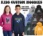 Tintenstich Unisex Jugend Kinder Design Ihre eigenen maßgeschneiderten bedruckten Vlies Hoodies