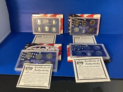 1999-2006 40 State Quarters and Territories Run Of 8 Clad Proof Sets w/ Box COA - Image 1 of 4