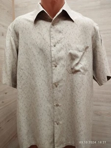 Marks and Spencer Collezione Men Shirt Size L Short Sleeve Pure Silk - Picture 1 of 7