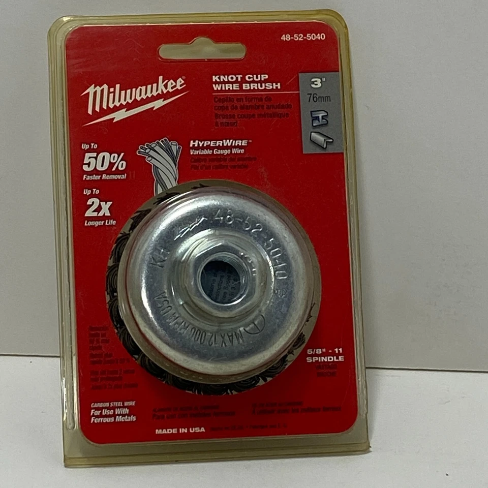 Power Tool Carbon Steel Heavy Duty Milwaukee 3 In. Brush Knot Cup Wire Wheel