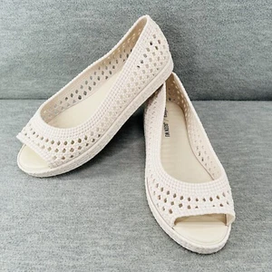 MELISSA JASON WU Camilla Woven White Jelly Open Toe Flats Shoes Women's Sz 9 B7 - Picture 1 of 11