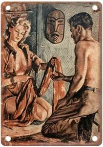 Vintage Girly Magazine Pinup Cover Retro Look Metal Sign GM416 - Picture 1 of 2