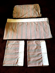CHAPS Ralph Lauren Red Stripe Full Flat & Fitted  Sheet + 2 Pillow Cases 4-Pc
