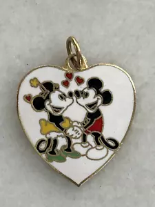 Joyería colgante corazón de San Valentín esmaltado Mickey Minnie de colección de Disney - Imagen 1 de 2