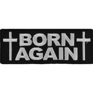 Patch giacca gilet biker Born Again ricamato cucito su ferro - Foto 1 di 3