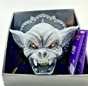 Halloween animato gargoyle campanello prop luci bocca movimento parlare vita infestata - Foto 1 di 6