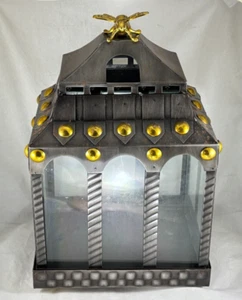 MacKenzie Childs 15¾" Busy Bee Lantern - Courtly Check Base - Brass Bee Finial - Picture 1 of 13