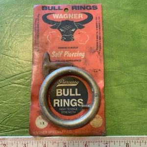 Vintage WAGNER BULL RING #53 3/8" x 3" Made In USA Burlington Wisconsin Farm NOS - Picture 1 of 6