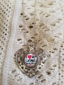 I ❤ MEINE ENKELIN - HERZKETTE MIT DRUCKKNOPF - NEU - Bild 1 von 3