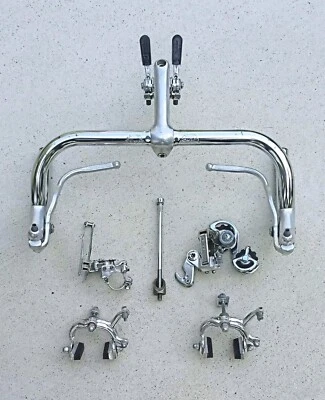 Vintage Nitto Dia Compe & Suntour Road Bike Handlebars Brakes Derailuers 80s Vtg - Image 1 of 4