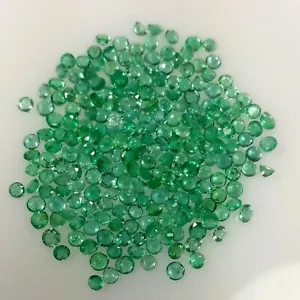 11.19ct Natural Emerald round nice green good luster 2.1-2.5mm size gems lot - Imagen 1 de 3