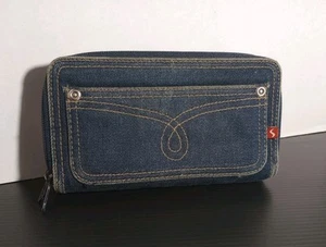 Mujer Azul Jean Denim Cartera - Bolso sin asas Vintage - Imagen 1 de 8