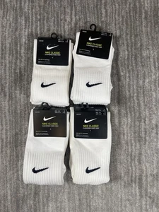 Nike Classic Cushioned Knee High Soccer Socks Medium Dri-Fit SX5728-100 4 pairs - Picture 1 of 10