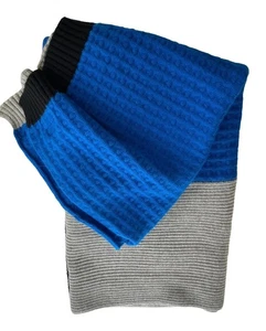 Lego Target Color Block Colorblock Knit Throw Blanket Blue Black Gray 50" x 60" - Picture 1 of 2