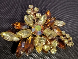 Broche/Pin Vintage Beau Cristal Otoño 3" ¡Precioso! Años 50 - Imagen 1 de 12
