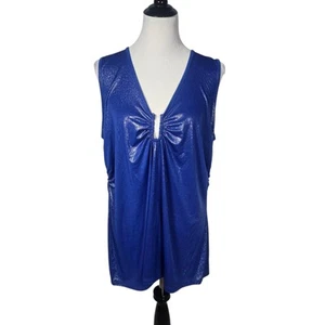 Torrid Size 3 (Approx 3X) Shimmering Blue Tank Top NWT - Picture 1 of 5