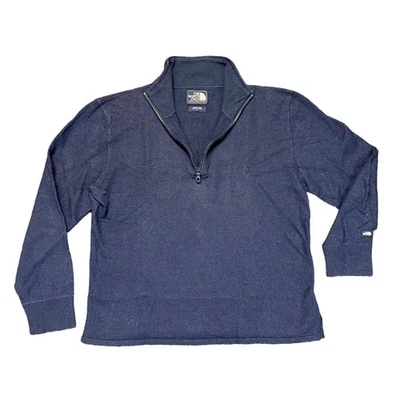Suéter para Hombres The North Face Mezcla de Lana Cuarto Cremallera Pullover Azul Marino Grande Foto 1 de 4