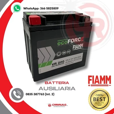 Batteria VR200 Fiamm 12v 12Ah 200A Ausiliaria Mercedes Audi Bmw START & STOP - Imagen 1 de 4