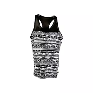 Traje de baño Yonique XS Tankini para mujer Top negro blanco sujetador incorporado ajustable - Imagen 1 de 7