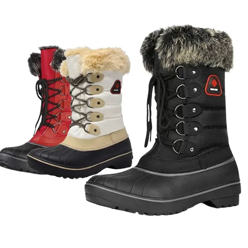 Women Snow Boots Warm Fur Lined Zip Up Waterproof Boots Insulated - Image 1 of 1