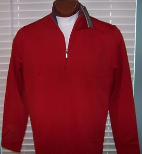 ASHWORTH Men's long sleeve Terry 1/2 Zip PULL-OVER sz XL CARMINE - Picture 1 of 2