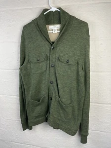 Men's H&M L.O.G.G Green Cardigan Button Front Sweater Size Large Logg - Picture 1 of 5
