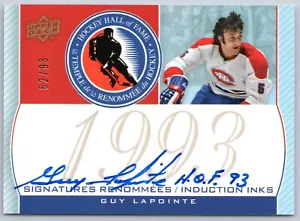 2008-09 CANADIENS CENTENNIAL GUY LAPOINTE HALL OF FAME H O F ENCRES HOF-GL 95139 - Photo 1 sur 1