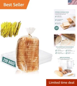 200 Reusable Plastic Bread Bags with Ties - Airtight Preservation for Freshness - Picture 1 of 10