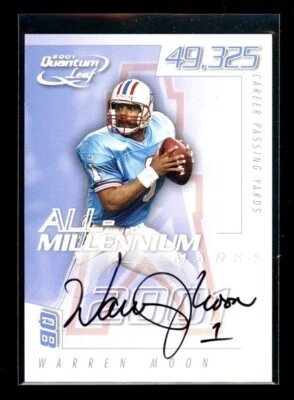 2001 Quantum Leaf All Millennium Marks Warren Moon SSP Auto Autograph /100 HOF - Image 1 of 2
