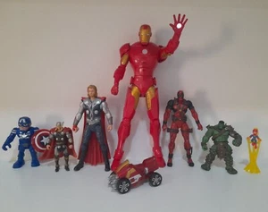 MARVEL figure bundle Diamond select Deadpool Thor Hulk 13.5" electronic Ironman  - Picture 1 of 19