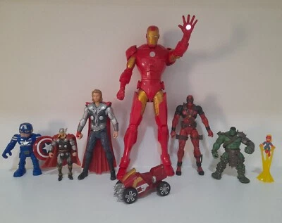 MARVEL figure bundle Diamond select Deadpool Thor Hulk 13.5" electronic Ironman  - Image 1 of 4