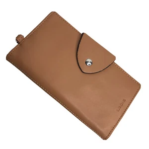 Lodis Brown Leather Wallet Snap Closure Clutch Key Ring Credit Card 6.5" X 3.75" - Picture 1 of 8