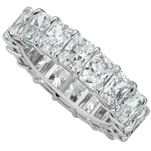4ct Simulated Diamond Wedding Ring Band Full Eternity White Gold Plated - Picture 1 of 3