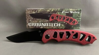 GROUNDTECH  4 1/2” Closed Tactical Knife Liner Lock With Metal Belt Clip 16-795R - Image 1 of 2