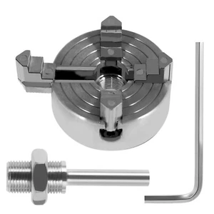 4-Jaw Wood Lathe Chuck W/ Wrench Connecting Rod For Grinding Drilling Tool Kits - Picture 1 of 11