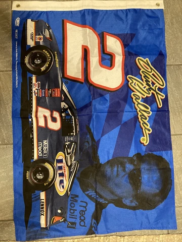 Lot of 2 Vintage Racing House Flags - Tony Stewart, Rusty Wallace Cover