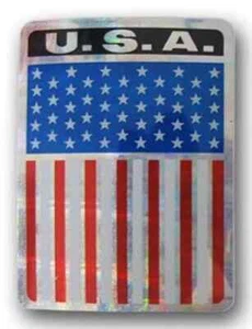 U.S.A. America Vertical Flag Reflective Decal Bumper Sticker 4" x 3" - Picture 1 of 1