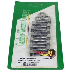 CHEV SB 283 307 327 350 383 400 INTAKE BOLTS INLET MANIFOLD BOLT SET STAINLESS - Picture 1 of 1
