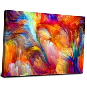 Large Colorful Canvas Wall Art Modern Abstract 36L" x 24W" Colorful Abstract - Picture 1 of 7