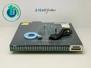 Cisco WS-C3560X-48PF-L 48 Port PoE+ Gigabit Switch - Same Day Shipping* - Picture 1 of 4