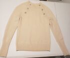 J.Crew Crewneck Sweater with Jeweled Buttons Wool Blend Ivory size XXS