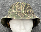 VTG BASS PRO SHOPS Bucket Hat Cap sz M MADE IN USA Woodland Camo Fleece Lined