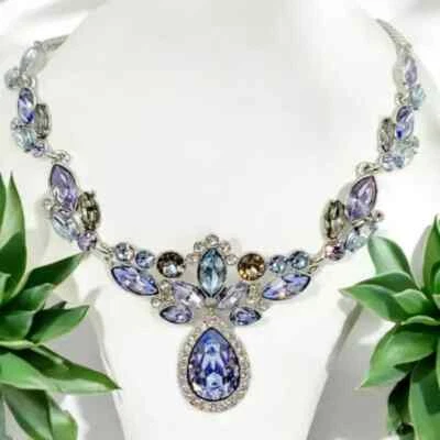 Givenchy Elegant Lilac and light blue Crystals Necklace. Retail $98 - Image 1 of 4