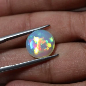 13 MM Natural AAAA Multi Fire Ethiopian Opal Round Shape Cabochon Gemstone - Picture 1 of 10