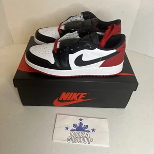 [CZ0858-106] Grade School Air Jordan RETRO 1 LOW OG 'BLACK TOE (2023) (GS)' - Picture 1 of 6