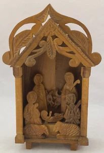 Olive Wood Nativity Set Christmas décor made in Bethlehem All One Piece - Picture 1 of 9