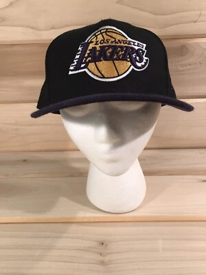 Los Angeles Lakers New Era Fitted Hat 7 3/8 Wool Black/Purple - Image 1 of 4