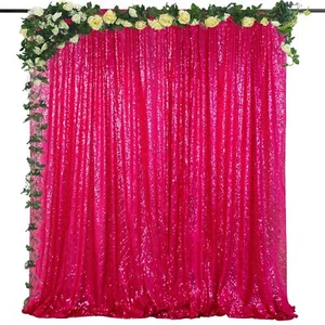 4FTx6FT Fuchsia Sequin Backdrop Wedding Photo Booth Photography Background - Picture 1 of 6