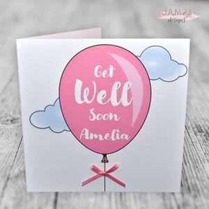 Personalised Get Well Soon Card Female Girls - Picture 1 of 10