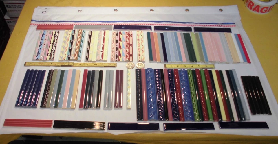 114 piezas: Hermoso Forro Cerámico Decorativo-Lápiz-Azulejos Chisporroteantes + 90% Plata Foto 1 de 4